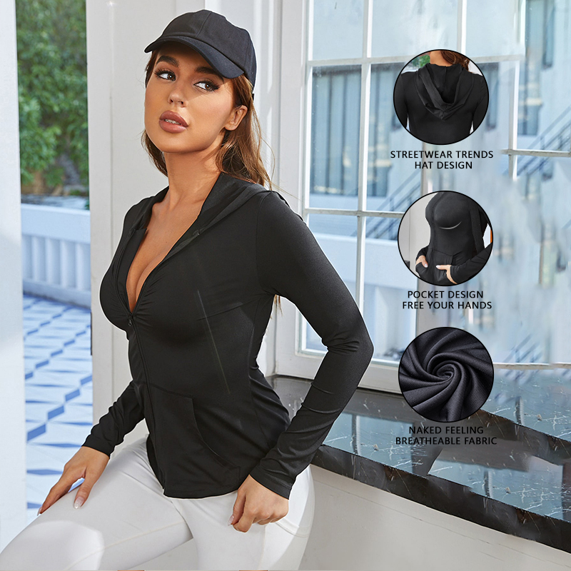 Jaket Olahraga Wanita Hitam, K - Yoga For Fitness ulasan dan harga