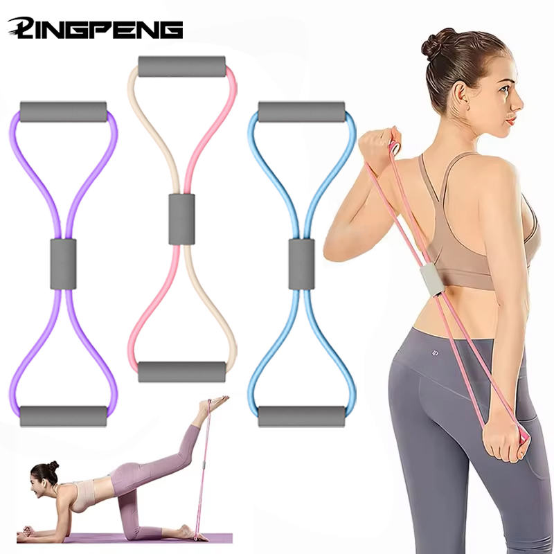 1Pcs Pita Elastis Home Gym Per - Figure 8 Resistance Band ulasan dan harga