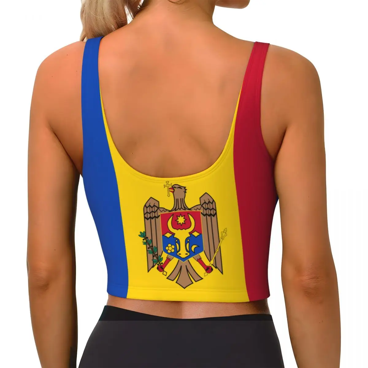 Atasan Dasar Bendera Moldova A - Yoga Và Fitness ulasan dan harga