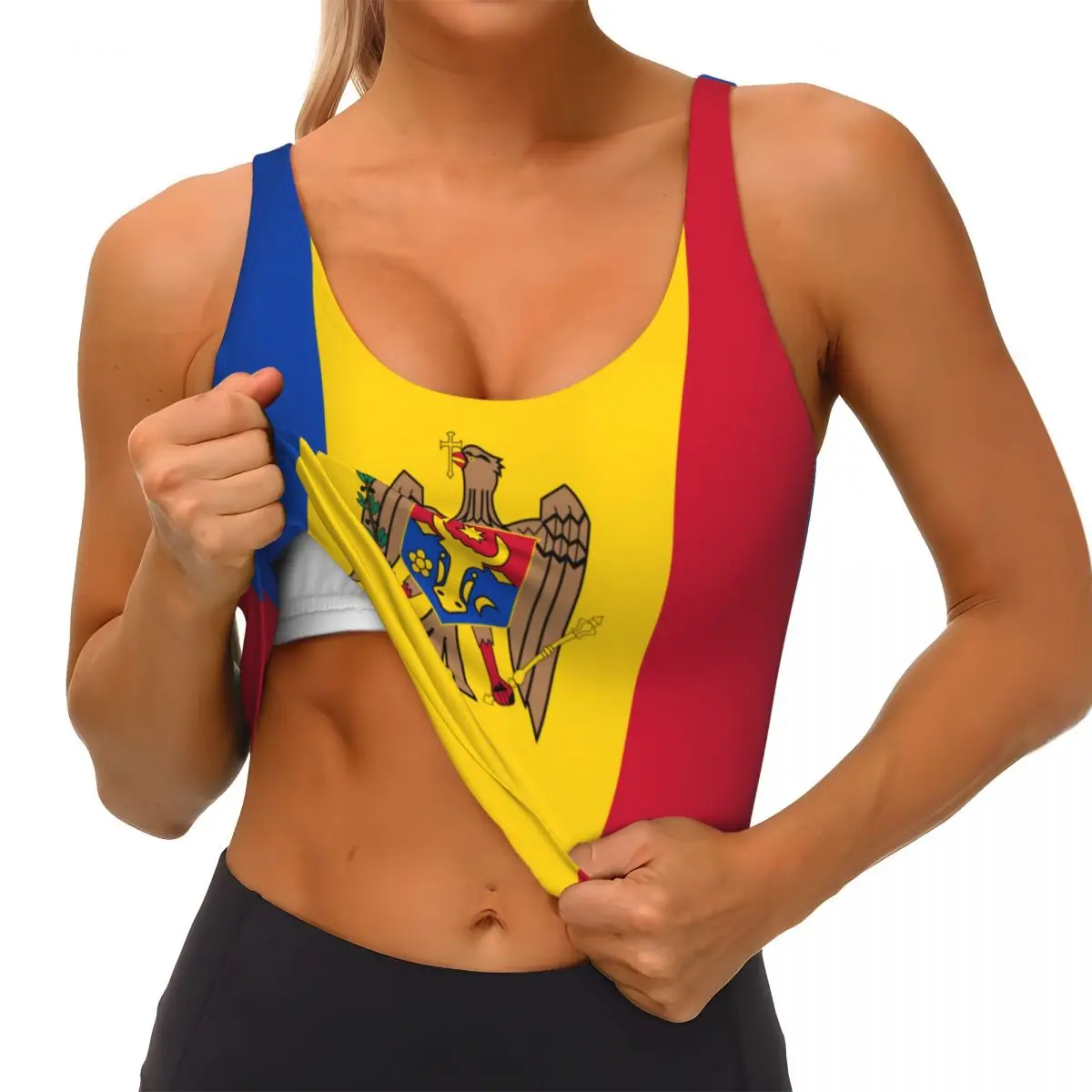 Atasan Dasar Bendera Moldova A - Yoga Và Fitness ulasan dan harga