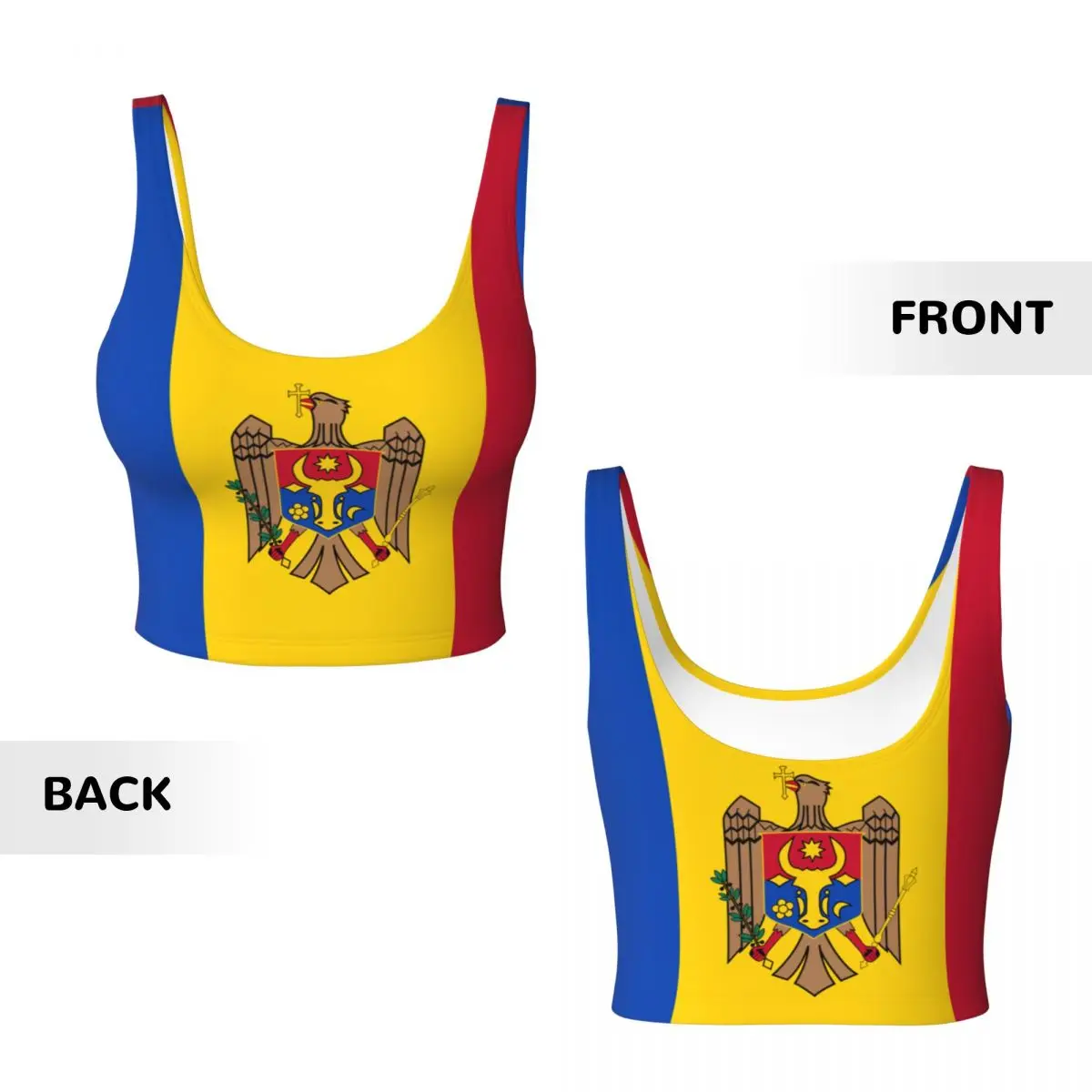 Atasan Dasar Bendera Moldova A - Yoga Và Fitness ulasan dan harga